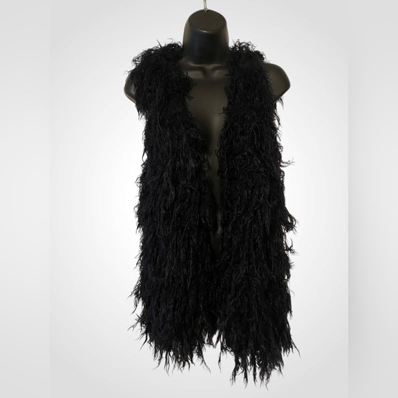 Peace Love World Elegant Moni Black Vest | Shaggy Reversible Vest NWT 0ne Size - Picture 2 of 14